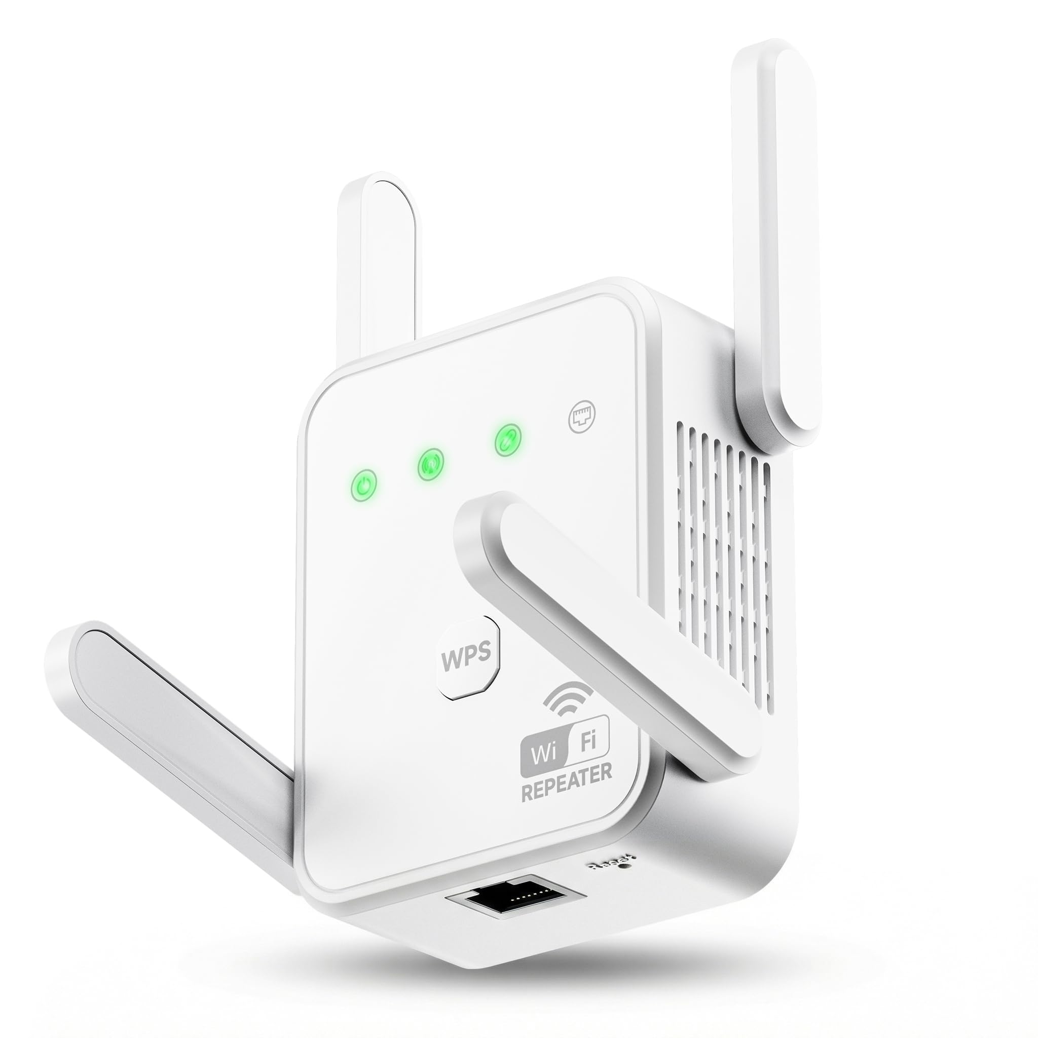 Photo 1 of 1200Mbps WiFi Extender Signal Booster for Home, Dual Band 5GHz/2.4GHz Wireless Internet Repeater with 4 External Antennas, Covers Up to 3600 Sq.ft & Supports 80 Devices, AP Mode with Ethernet Port