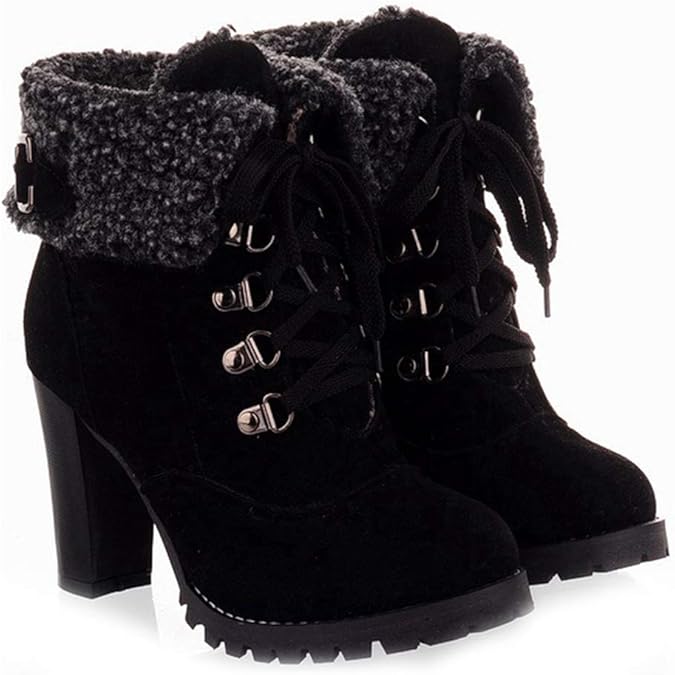 chunky heel winter boots