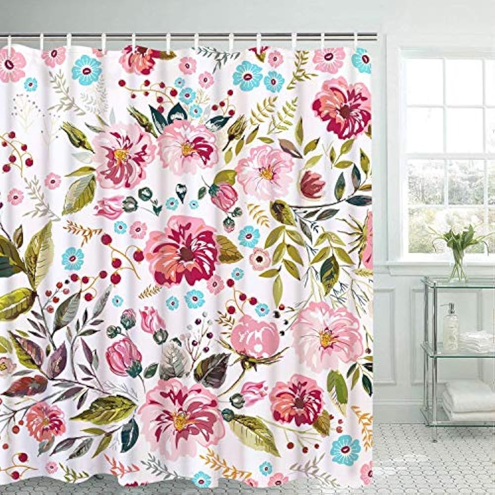 Bathroom Shower Curtain Colorful Flower Curtains Durable Fabric Waterproof 12 6165436890343 eBay