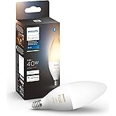 Philips Hue 40W B39 Candle-Shaped LED Bulb - White Ambiance- 1 Pack - 450LM - E12 - Indoor - Control with Hue App - Compatibl