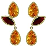 Galaxy Gold GG 14k Solid Gold Chandeliers Earring with Citrines and Garnets