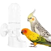 Bird Water Dispenser for Cage, 3.7 FL OZ, Automatic Bird Water Feeder ABS Suspended Parrot Cage Food Bowl Drinker, for Parakeet, Cockatiel, Budgie, Conure, Lovebirds