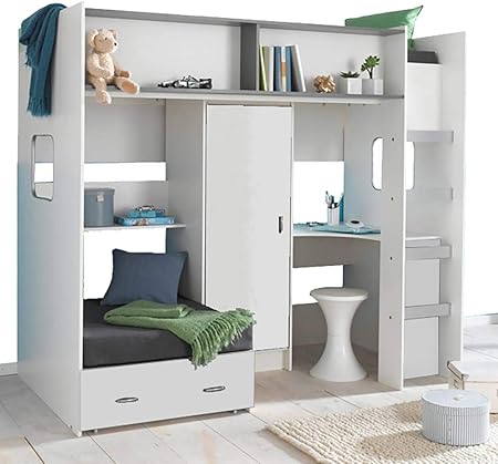 cabin bed with futon and desk