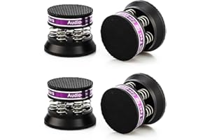 Tertullus 4pcs Spring Speaker Feet Isolation Foot 43mm×38.5mm Stand HiFi Aluminum Shock Absorber Isolation Pads Turntable Dac Feet Pad(Black)