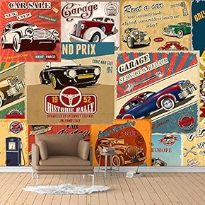 Wall Murals for Bedroom Vintage Bar Theme Removable Wallpaper Peel and Stick Wall Stickers - 66x96 inches