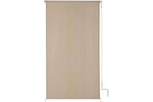 VICLLAX Outdoor Roller Shade Fabric for Porch Gazebo, Patio Cordless Blinds Roll Up Shade (4' W X 6' L), Wheat