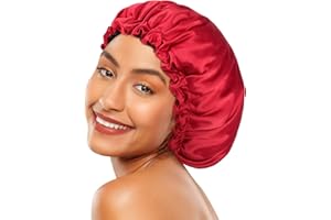 Fittia Silk Satin Bonnet for Sleeping, Smooth for Curly Hair from Frizzy, Silk Sleep Cap for Women Sleeping