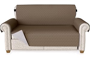 BESCOST Loveseat Slipcovers, Water Resistant Loveseat Sofa Cover, Anti-Slip Chair Cover, Furniture Protector with Elastic Straps and Non Slip Foams, Couch Sofa Covers for Kids, Pets