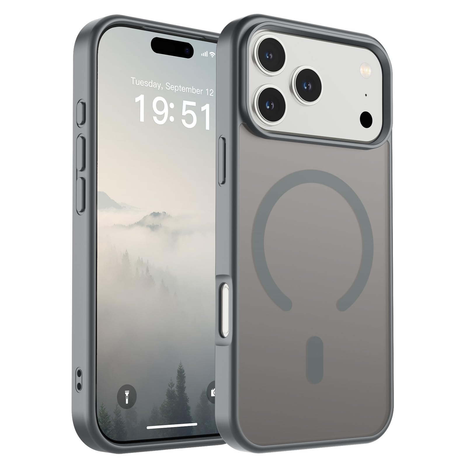 Photo 1 of SUPFINE Magnetic for iPhone 17 Pro Max Case (Compatible with MagSafe)(Military Grade Drop Protection) Translucent Matte Shockproof with Anti-Fingerprint Phone Cover 2025,Gray