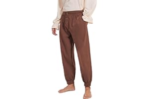 Century Star Pirate Pants for Men Cotton Medieval Costume Viking Cosplay Renaissance Button-down Ankle pants