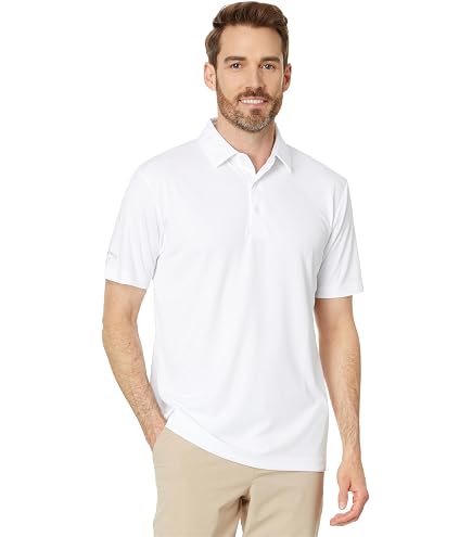 Callaway Men's Golf Foulard Printed Polo, White/Black, Small at