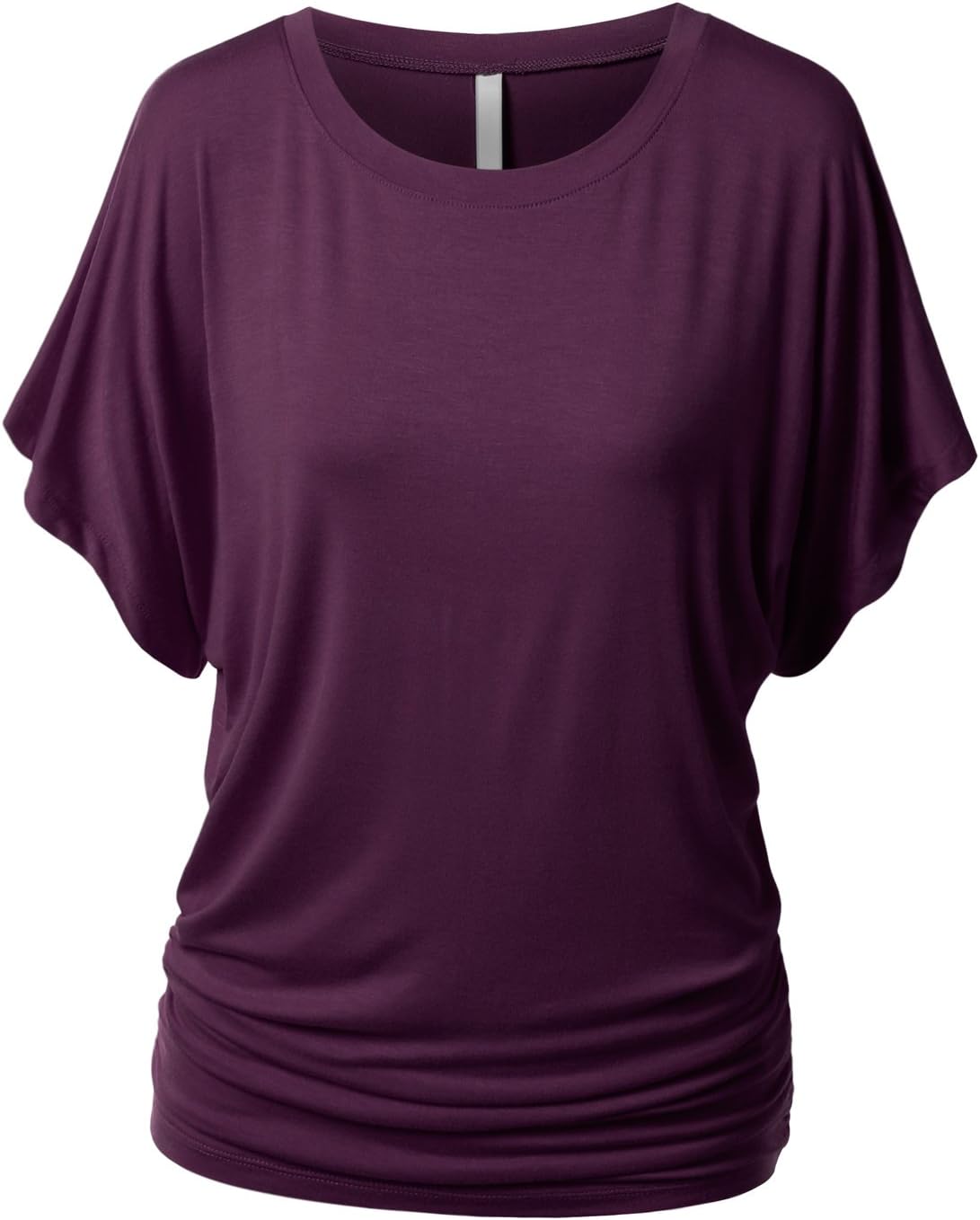 URBANCLEO Womens Short Sleeve Dolman Drape Top Shirts (Plus