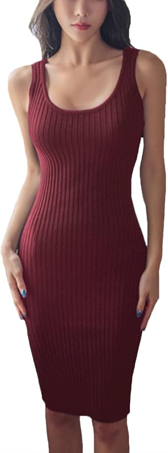ribbed tank dress midi