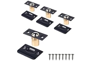 Mousike Door Ball Catch,Stainless Steel Adjustable Ball Catch Door Hardware (4Pcs(Black))