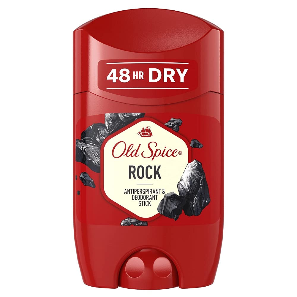 Old Spice Rock with Amber Antiperspirant and Deodorant Stick for Men, 50 ml