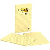 Post-it Notes, Original Pad, 5 Inches x 8 Inches, Lined, Canary Yellow, 50 Sheets per Pad, Two Pads per Pack
