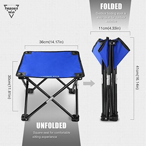 Forbidden Road Camping Stool Seat Tripod Stool Portable Folding Hiking Fishing Travel Backpacking Outdoor Stool 0.9lbs Lightweight Capacity 220lbs - Red Blue Green (Blue, 13.7713.7711.8) - Thumbnail 6