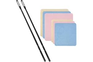 CONLI Flute Cleaning Kit 2 Flute Cleaning Rods with 6 Pack Flute Cleaning Cloth Musical Instruments Polishing and Cleaning Accessories - Pink, Yellow, Blue