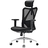 SIHOO M18 Ergonomic Office Chair for Big and Tall People Adjustable Headrest with 2D Armrest Lumbar Support and PU Wheels Swi
