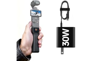 LKTOP Pocket 3 Battery Handle for DJI Osmo Pocket 3, with 30W USB-C Charger, 5000mAh Fast Charger, 22.5W Portable Power Stick