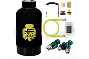 FILTERELATED RV Water Softener System with Heavy Metal Filter & Protective Cover | 16,000 Grain Capacity | Removes Odors, Extends Resin Life 15% | Universal Fit for Motorhome, Camper, Travel Trailer