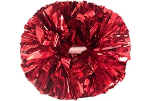 Lovecheer 2PCS/6PCS Metallic Pom Poms Cheerleading with Baton Handle Cheer Pompoms for Kids Adults Team Sports Spirit Party Cheering