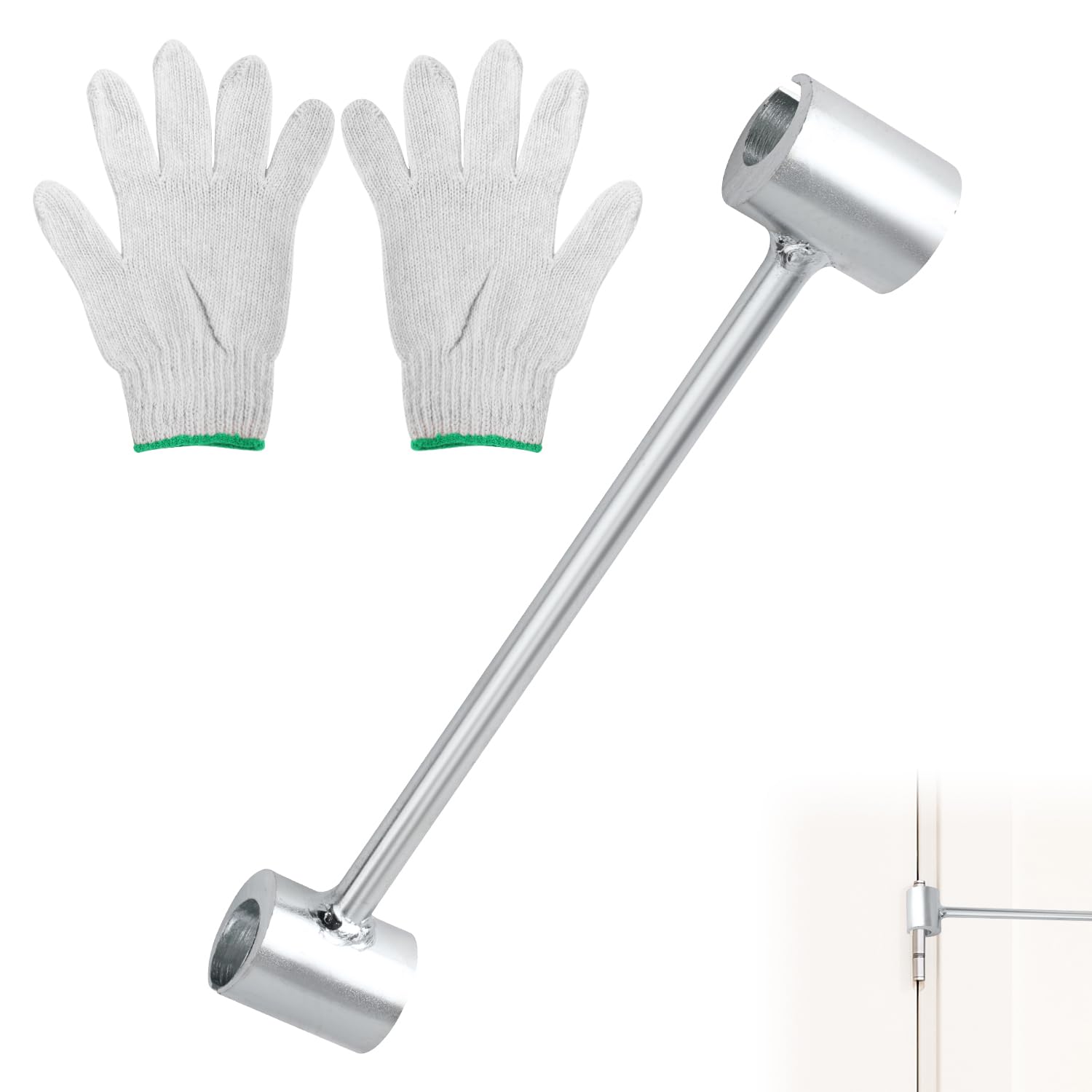 Lasuroa Hinges Gaps Adjusting Wrench, 0.91-0.98in Steel Door Hinge Adjustment Tool with Cotton Thread Gloves, Practical Hardware Tool