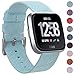 EZCO Compatible Fitbit Versa Bands, Woven Fabric Breathable Watch Strap Quick Release Replacement Wristband Accessories Compatible Fitbit Versa Smart Watch Women Man, Aqua