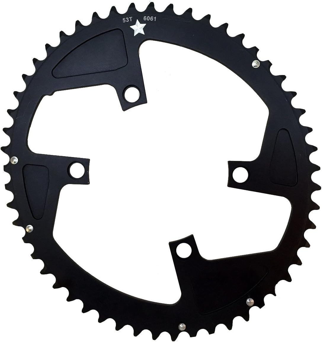 USAmade Oval SHARKTOOTH 110BCD 4-Bolt CNC Machined Aluminum Alloy Black Road/Cross Chainring Increased Power Output New