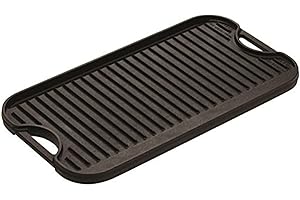 Lodge Pre-Seasoned Cast Iron Reversible Grill/Griddle With Handles, 20 Inch x 10.5 Inch