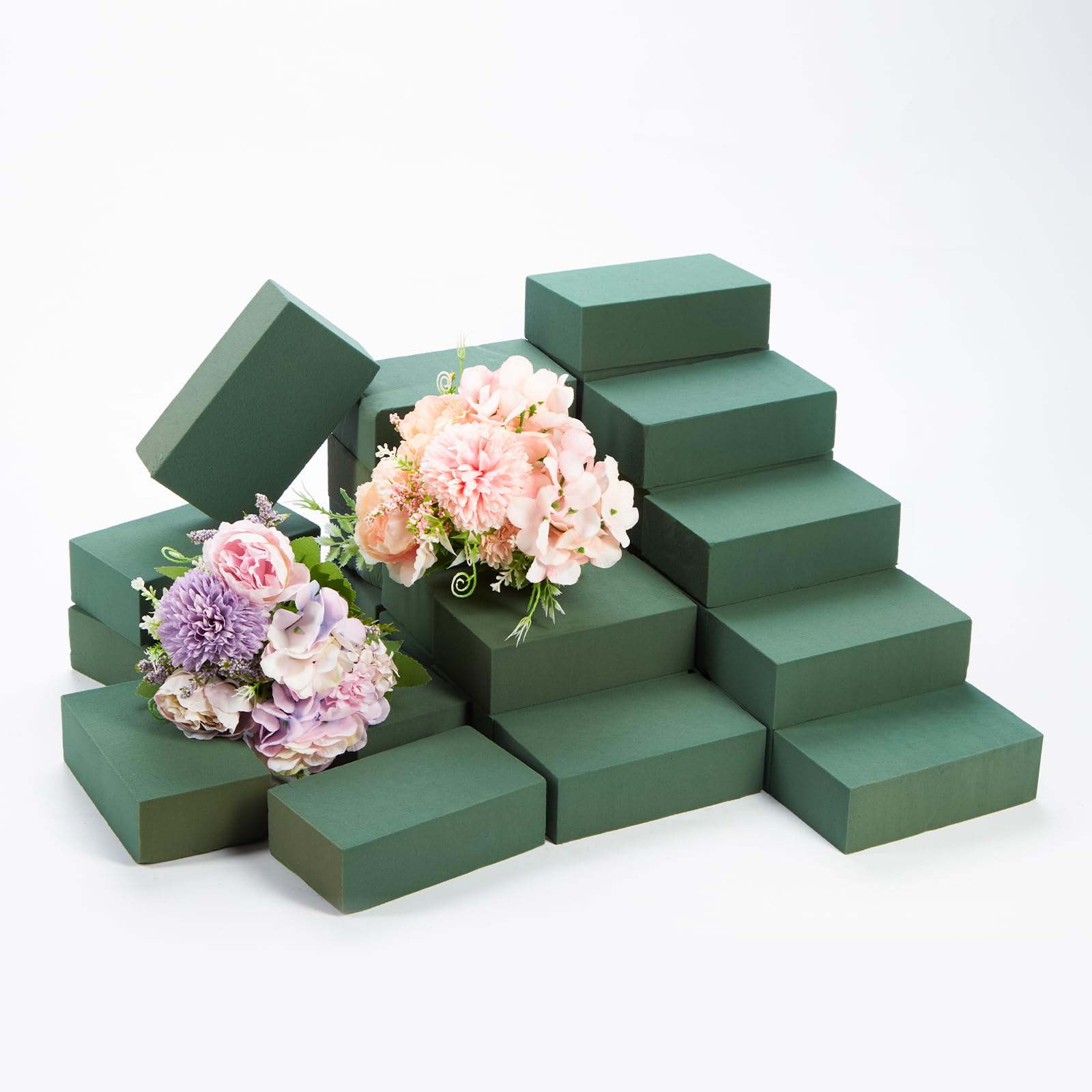 Photo 1 of 30 Pcs Floral Foam Blocks, 5.5"L x 3.1"W x 1.7"H Green Dry & Wet Flower Foam for Fresh and Artificial Flowers, Plant Foam for Wedding, Birthdays, Pary, Home Decorations