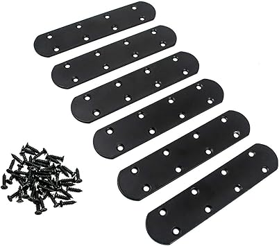Amazon Com Karcy Mending Plates Straight Brackets 6 6 Metal Straight Mending Plate For Repairing Wooden Furniture Black 6 5 8x1 1 2x1 8 Lxwxt Set Of 6 Home Improvement