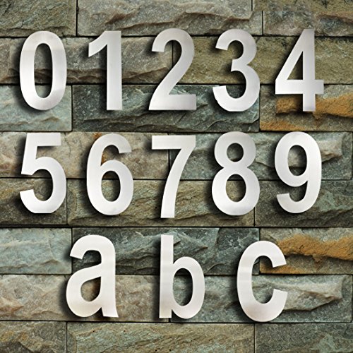SIGMALL House Number Sign,8 inch Personalized Home Address Sign,Custom Address Plaque Sign Brushed Stainless Steel Floating Appearance Door Number Doorplate for Home Hotel Office