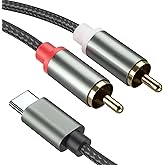 Froggen USB C to 2 RCA Audio Cable, RCA Cables Type-C to 2 Male RCA to USB C for i-Pad, Phone, Laptop, Tablet, Galaxy, Pixel, Home Theater, DVD, Amplifier, Speaker, Car Stereo