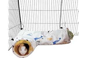 LEFTSTARER Guinea Pig Rat Corner Tunnel & Tubes Collapsible, Dia 3.9in, Fit Hedgehog Piggy Hamster Hide and Shuttle, Corner Hideout
