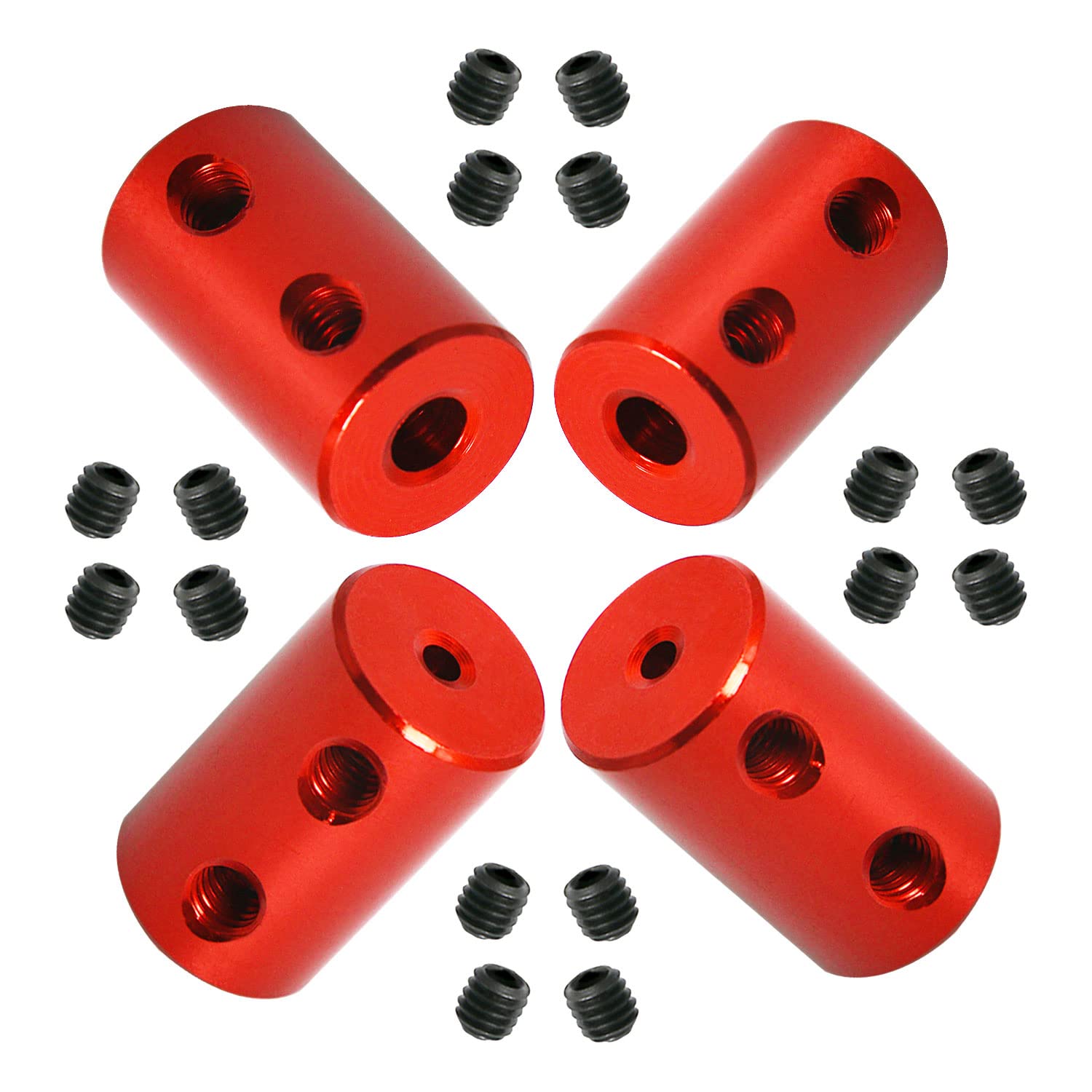 Ohamtes 4Pcs shaft diameter 2mm to 4mm rigid coupling, suitable for 3D printers, DIY encoders, motor connectors, motor guide shaft couplers, model shafts, motor guides, CNC machine tools