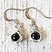 Black Onyx Drop Earrings Semi Precious Lightweight Wire Wrapped Jewelry