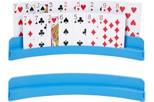 GHERPTE 2 Packs of Double-Layer Card Holders，Playing Card Holder for Kids Adults Hands Free Card Holder for Family Card Game Nights Poker Parties