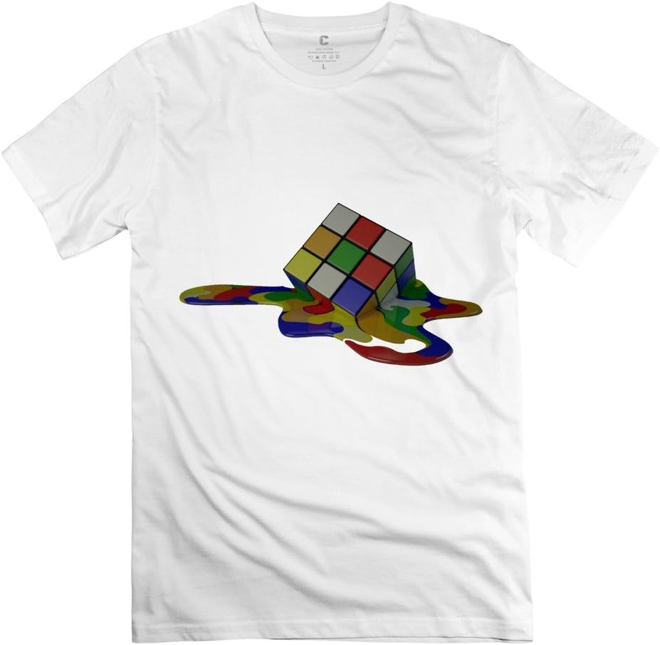 FUDI Men's Big Bang Theory Rubik Cube Sheldon T-shirt - White