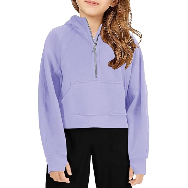 Amazon.com: Girls' Hoodies Sweatshirts Half Zipper Pullover