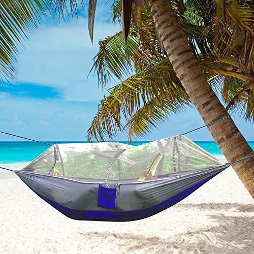 image for Camping Hammock, TechCode Mosquito Net Outdoor Travel Bed Lightweight 