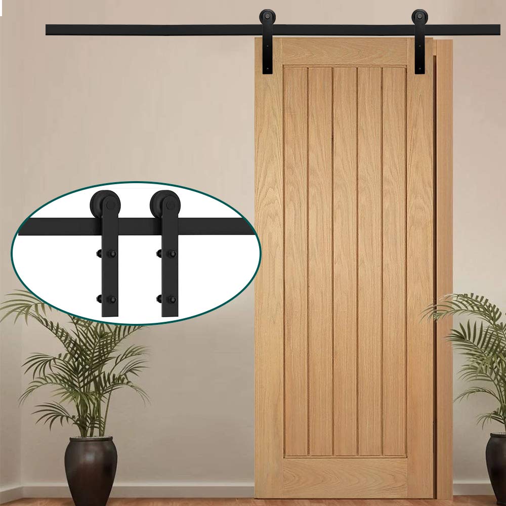 6.6FT/200cm Sliding Door Hardware Sliding Track Barn Door Kit for Single Barn Door