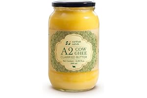 Sarthak Satvik A2 Cow Ghee Grass Fed Clarified Butter, 16.90 Oz Unsalted and Original, Ancient Bilona Made, Free Grazing, Desi Ghee, Pasture Raised Indigenous Breed Cows, Sustainably Sourced, 500 ml