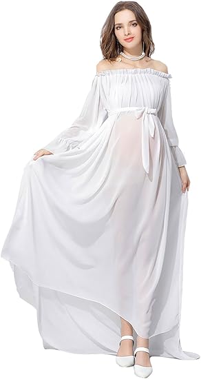 white chiffon dress maxi