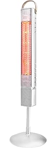 HORV Infrared Quartz Tower Heater, Pedestal Electric Heater Portable Space Heater, Tip-Over Protection, Indoor and Outdoor Heater for Living Room, Office, Garden, Patio, 110V
