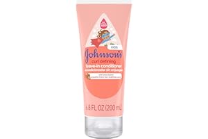 JOHNSON'S BABY Johnson's Kids' Curl Defining Leave-In Conditioner with Shea Butter, Smooths Frizz & Defines Waves & Curls for 24 Hours, Hypoallergenic, 6.8 fl. oz