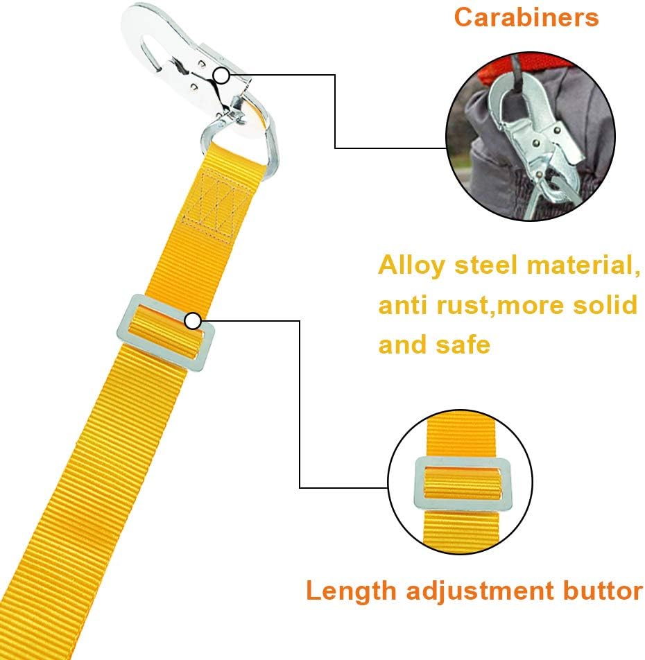 Trsmima Hunting Safety Harness, Tree Climbing Belt Restraint Lanyards, Safety Adjustable Lanyard, Add Level of Safety for Hunting, Hanging Stand, Trimming Tree Or Installing Steps - - 