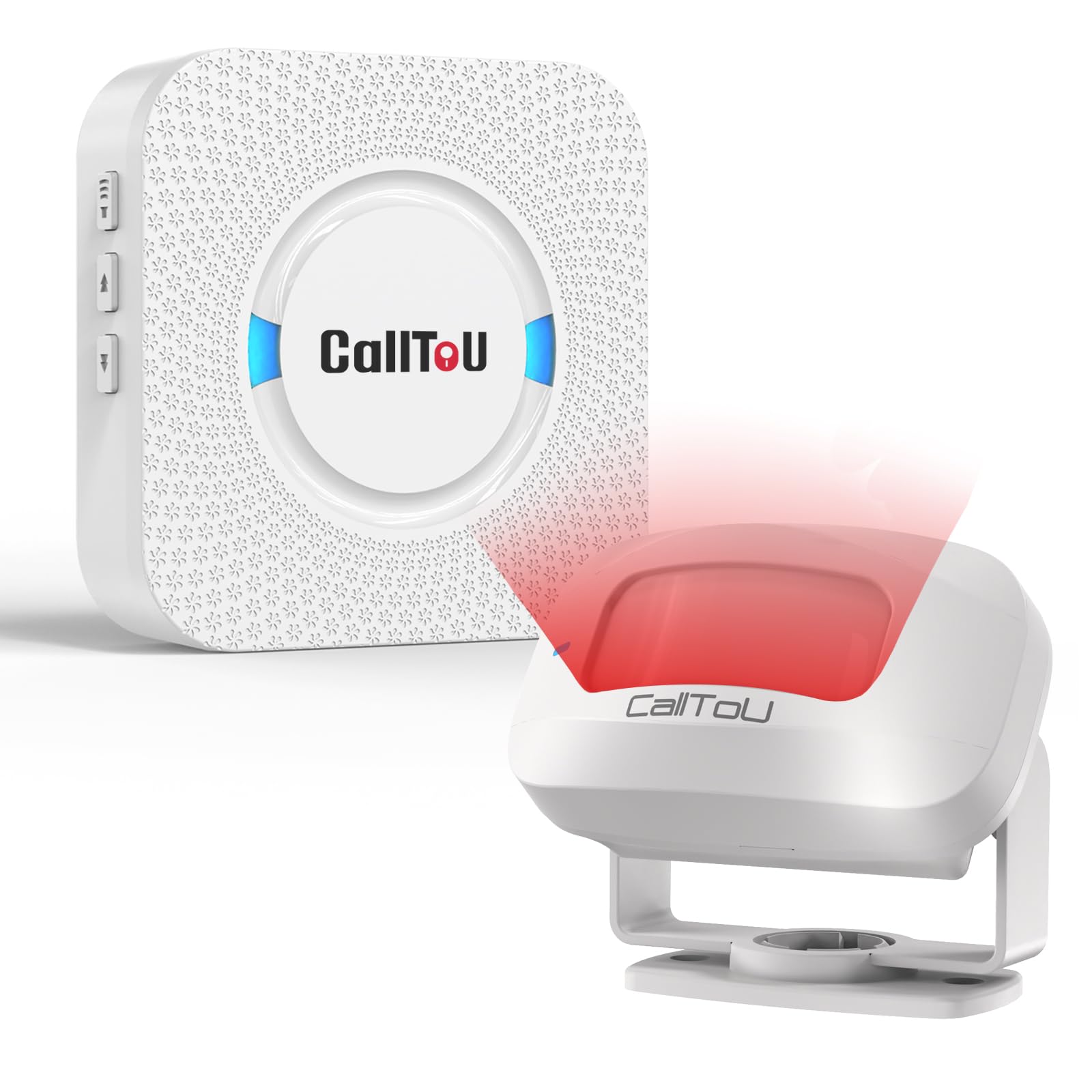 CallToU Wireless Motion Sensor Alarm Indoor, Bed Alarms for Elderly Dementia Patients, Motion Detector Alarm for Home Shop & Elderly Safety, Door Sensor Alarm with 300FT Range, 5 Adjustable Volume
