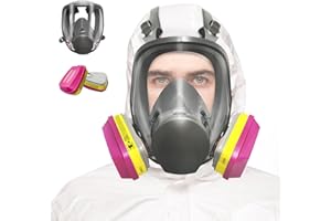 LMINHAN Full Face Respirator Mask, Paint Respirator Mask with 60923 Filters against Organic Vapor Gases for Spray Paint Chemicals Epoxy Resin Welding Sanding