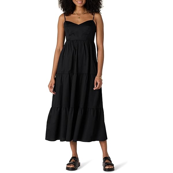 Lucky Brand Women's Lace Tiered Maxi Dress,Washed Black,Medium at Amazon  Women's Clothing store